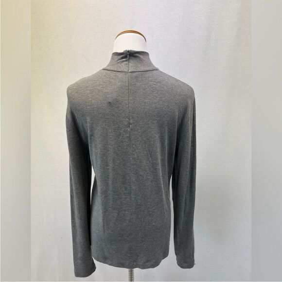 Akris Punto Gray Viscose Long Sleeve Mock Turtleneck Top Sz. 12 - Picture 4 of 10